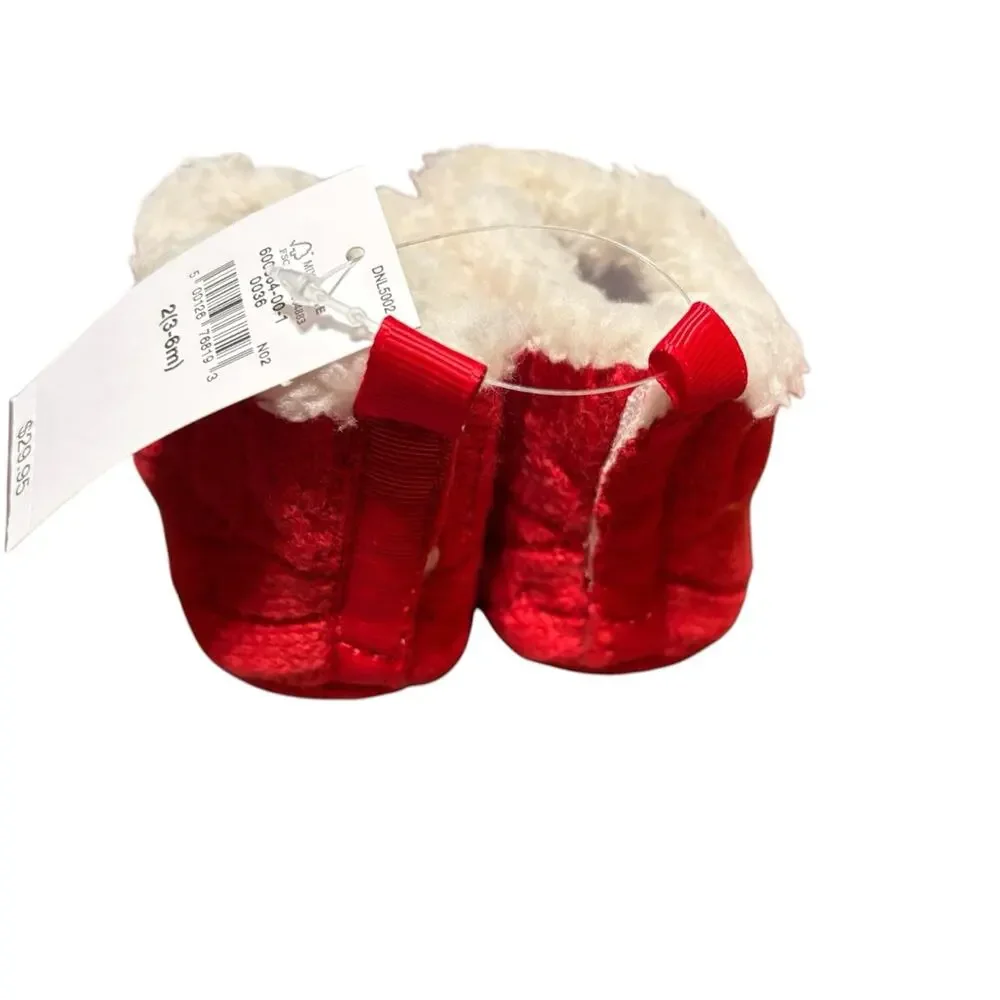 NWT 0-3M Baby Gap CashSoft Cozy Sweater Booties-Red